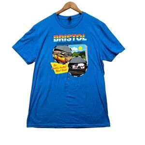 Nascar Bristol International Raceway Blue Dirt Short Track 21 Car T-Shirt Men XL